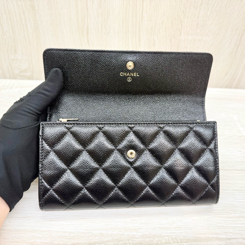 CHANEL季節限定✨黑荔枝牛皮限量款長夾AP3052-4