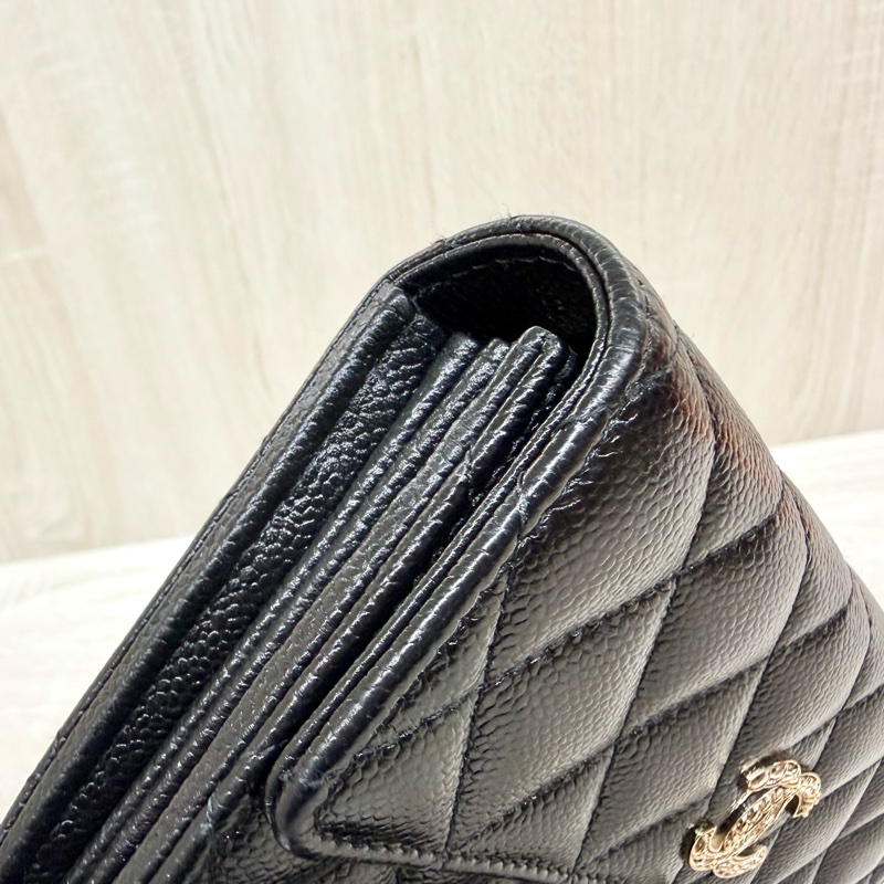 CHANEL季節限定✨黑荔枝牛皮限量款長夾AP3052-9