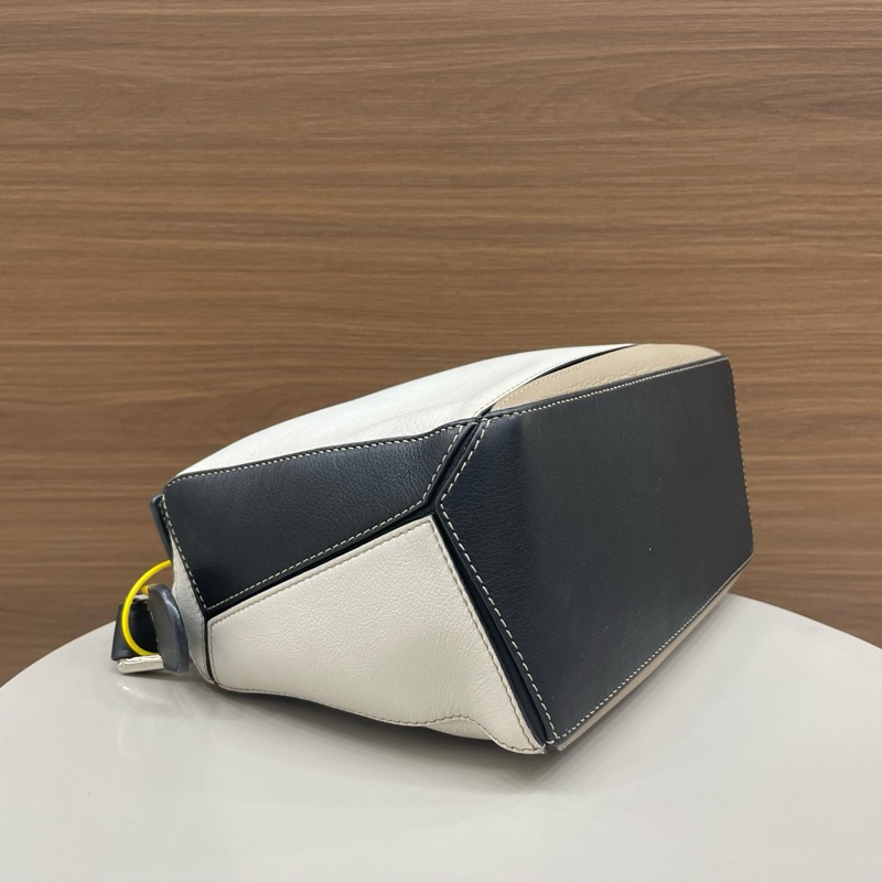 羅意威 Puzzle 拼色小號 黑白棕色拼-4