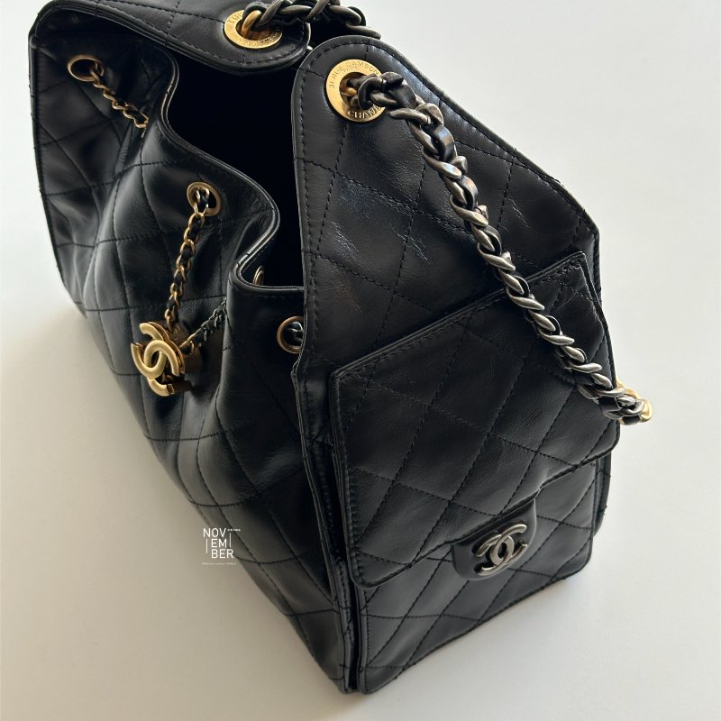 全新有購證🖤 爆款包包❤️‍🔥 Chanel 香奈兒 25 Hobo Bag 黑金小號-4