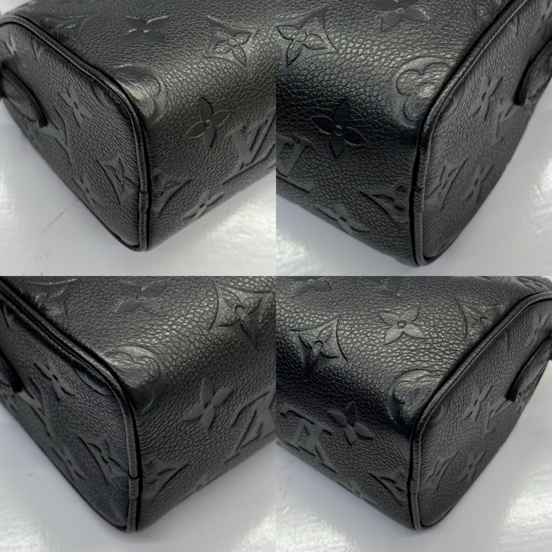 LOUIS VUITTON  路易威登 黑色老花壓紋牛皮手提斜背2way包 EMPREINTE NANO SPEEDY M82450-4