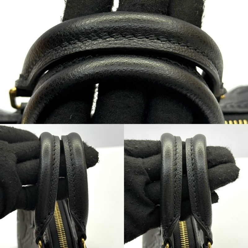 LOUIS VUITTON  路易威登 黑色老花壓紋牛皮手提斜背2way包 EMPREINTE NANO SPEEDY M82450-5