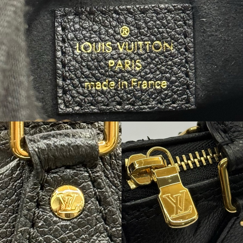LOUIS VUITTON  路易威登 黑色老花壓紋牛皮手提斜背2way包 EMPREINTE NANO SPEEDY M82450-8