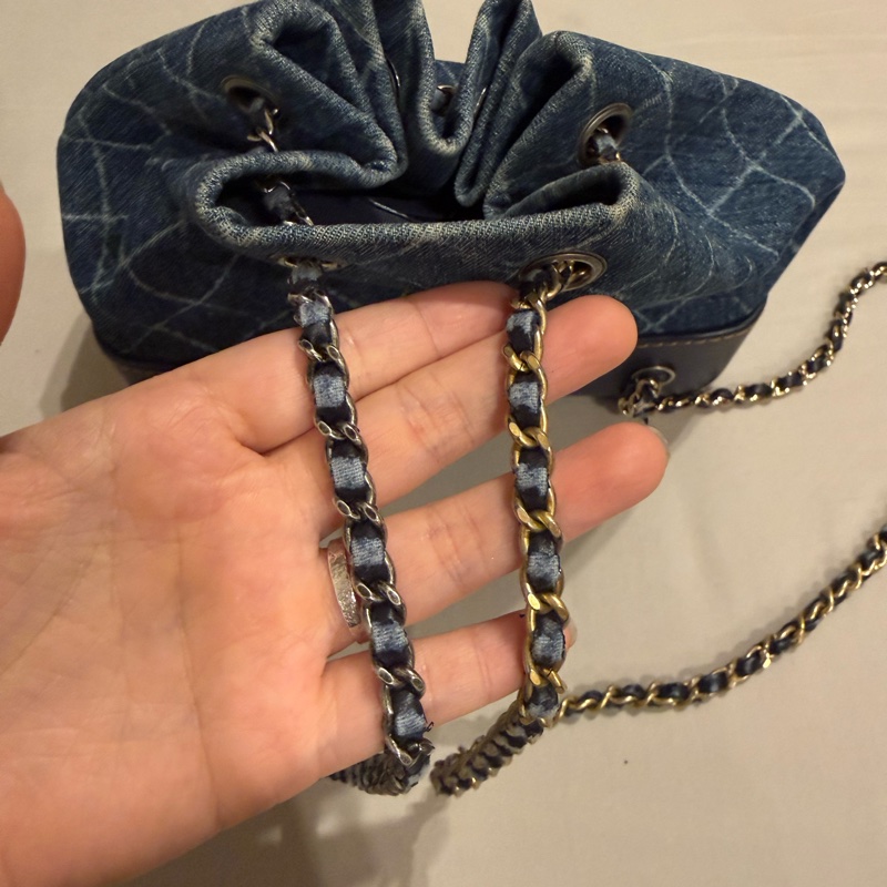 Chanel 香奈兒 丹寧流浪雙肩包（小號）-2