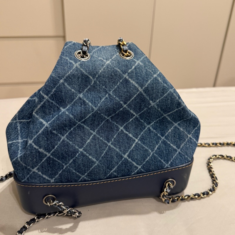 Chanel 香奈兒 丹寧流浪雙肩包（小號）-9