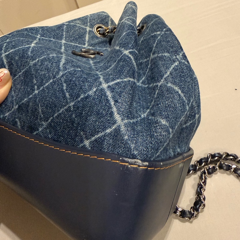 Chanel 香奈兒 丹寧流浪雙肩包（小號）-15