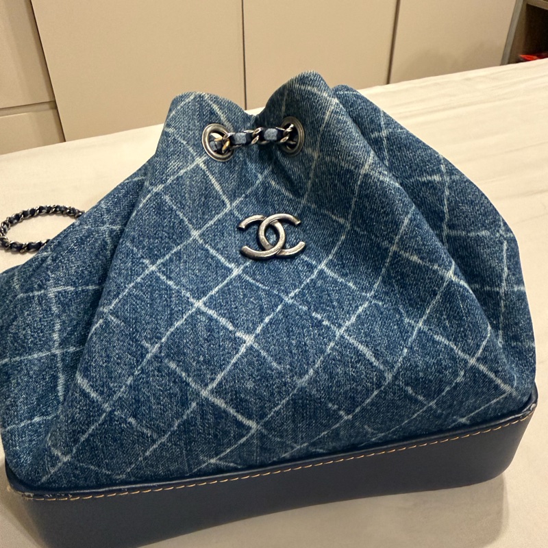 Chanel 香奈兒 丹寧流浪雙肩包（小號）-23