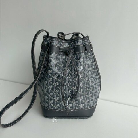 98新🩶 Goyard 戈雅 Petit Flot Bucket PM 灰色水桶包