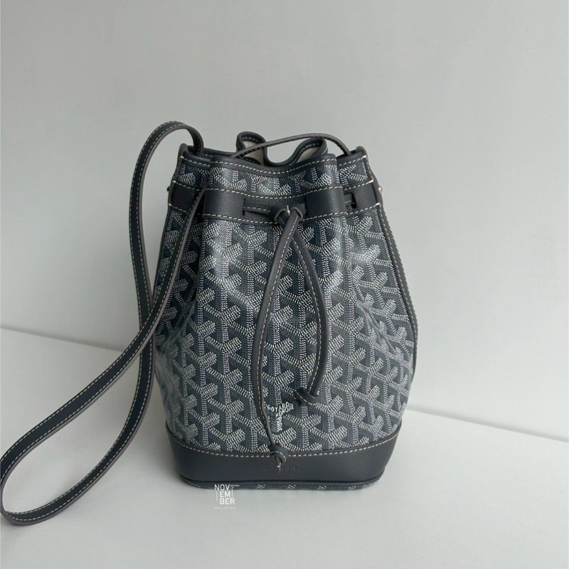 98新🩶 Goyard 戈雅 Petit Flot Bucket PM 灰色水桶包-0