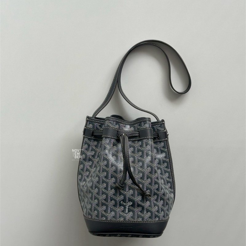 98新🩶 Goyard 戈雅 Petit Flot Bucket PM 灰色水桶包-1