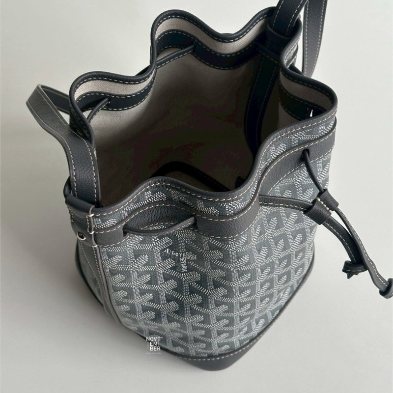 98新🩶 Goyard 戈雅 Petit Flot Bucket PM 灰色水桶包-4