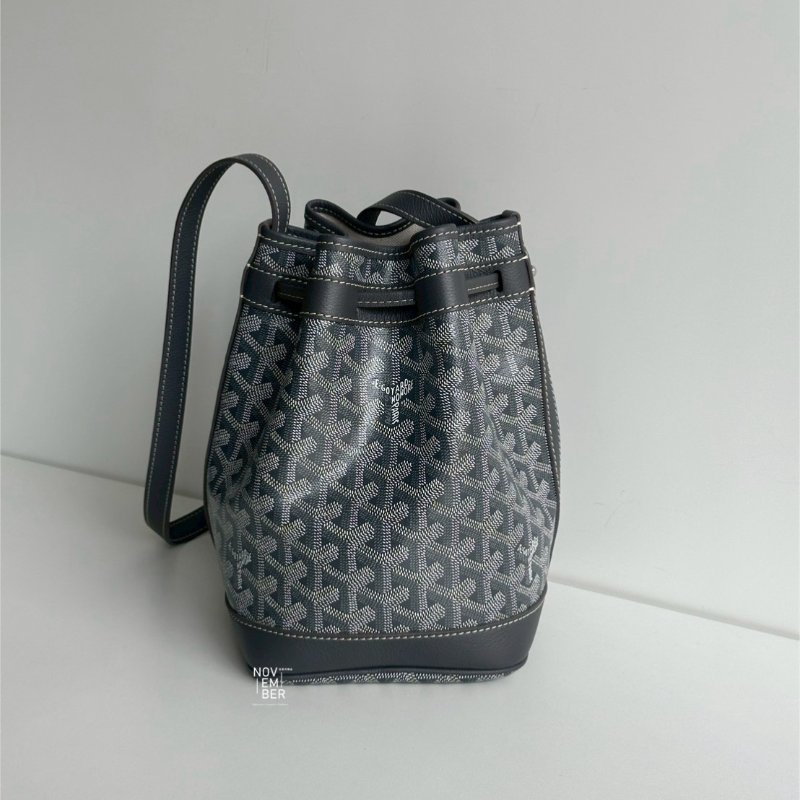 98新🩶 Goyard 戈雅 Petit Flot Bucket PM 灰色水桶包-5