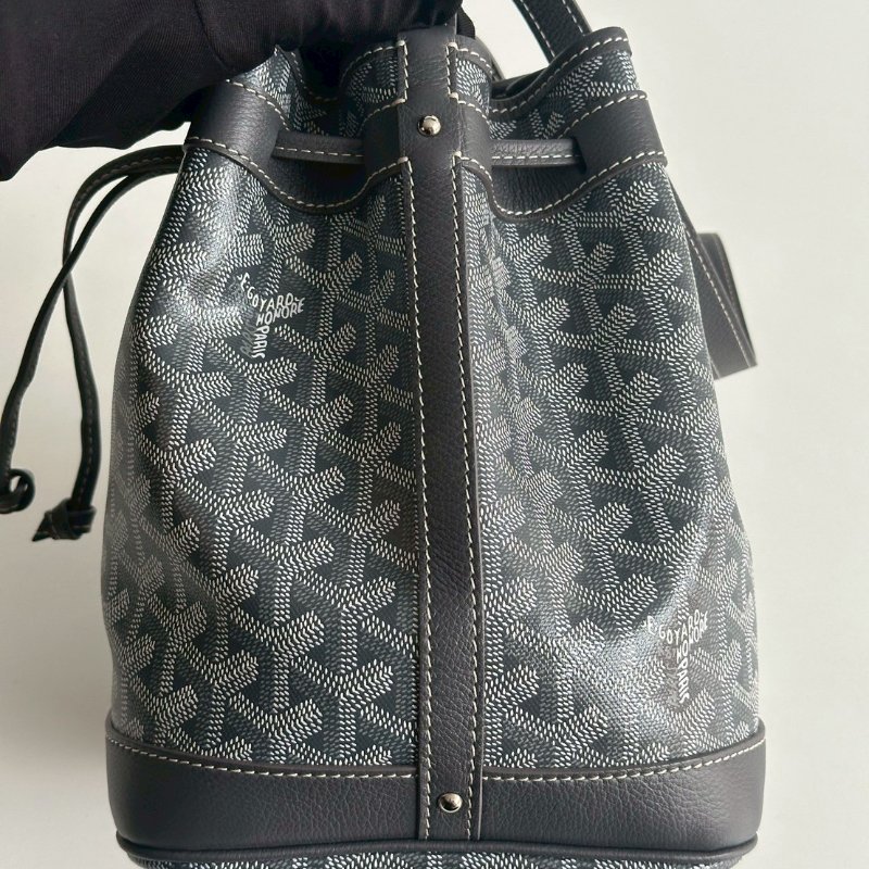 98新🩶 Goyard 戈雅 Petit Flot Bucket PM 灰色水桶包-10