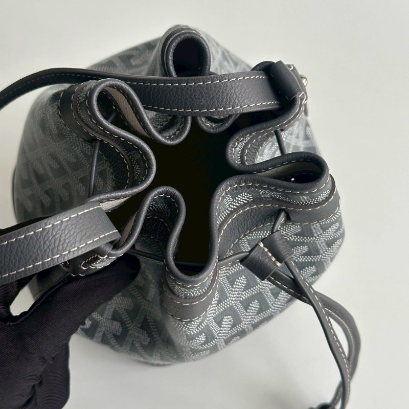 98新🩶 Goyard 戈雅 Petit Flot Bucket PM 灰色水桶包-11