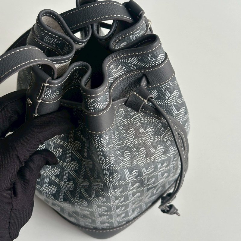 98新🩶 Goyard 戈雅 Petit Flot Bucket PM 灰色水桶包-13