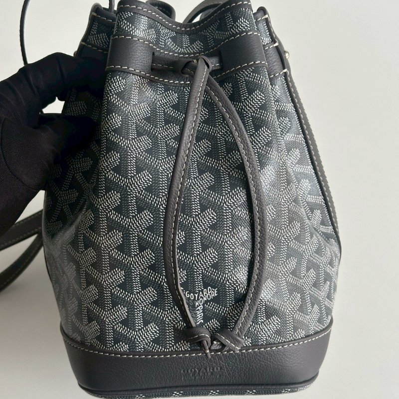 98新🩶 Goyard 戈雅 Petit Flot Bucket PM 灰色水桶包-15