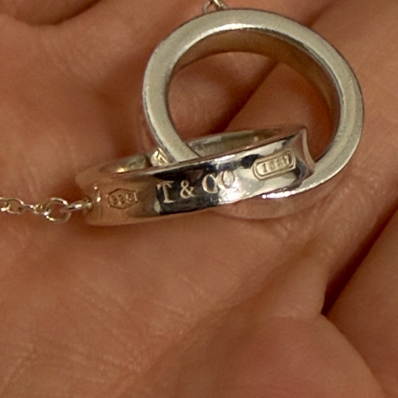 Tiffany&Co. 銀 雙圈項鍊-2