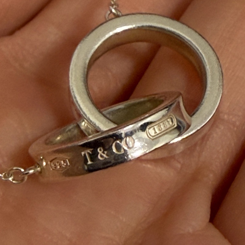 Tiffany&Co. 銀 雙圈項鍊-3
