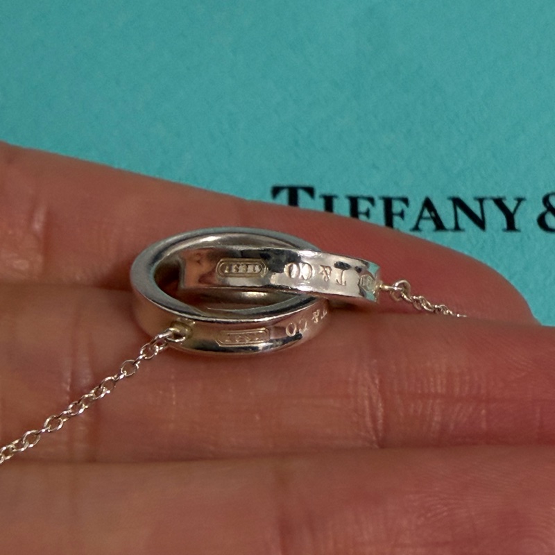 Tiffany&Co. 銀 雙圈項鍊-7