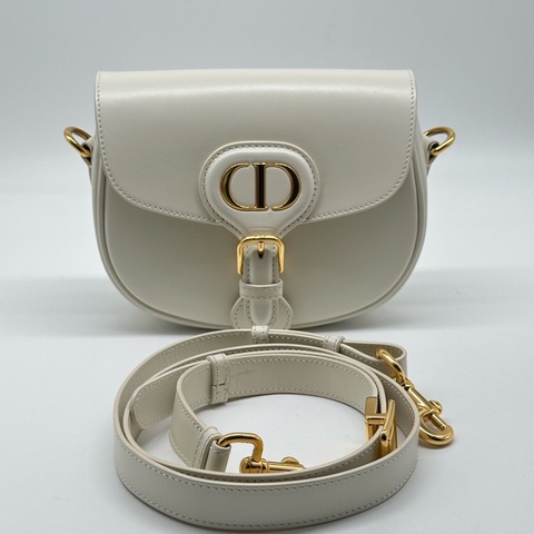 迪奧/Dior bobby小號 奶白色光面牛皮革 18x14x4 20年
