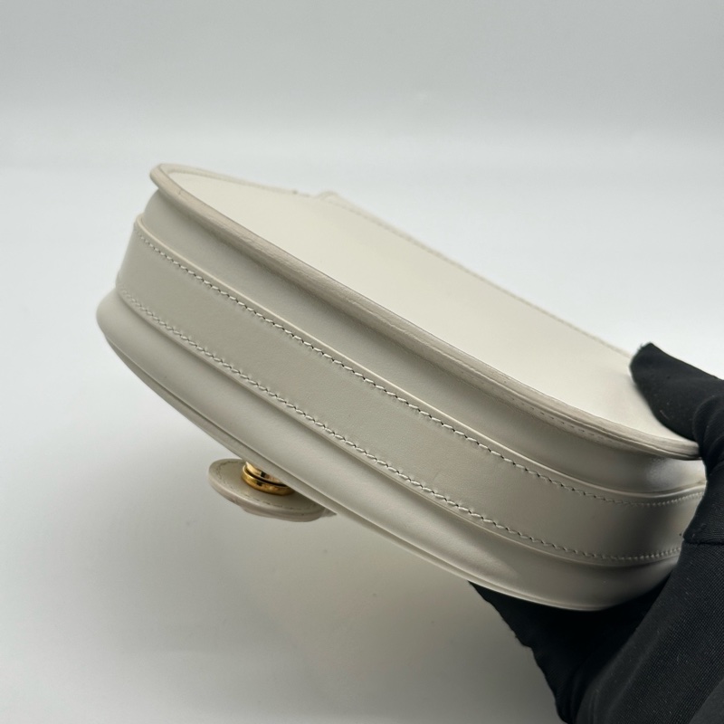 迪奧/Dior bobby小號 奶白色光面牛皮革 18x14x4 20年-4