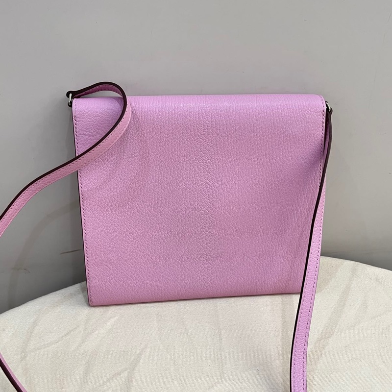 🌈Hermes💗Cinhetic to go💗X9粉色銀扣🌈98新🌟山羊皮🌟愛馬仕🌟-8