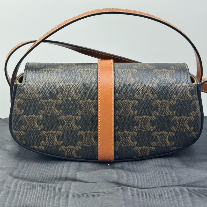 賽琳/Celine 凱旋門經典老花mini鎖頭23年皮印 手提腋下包 18*5*-2