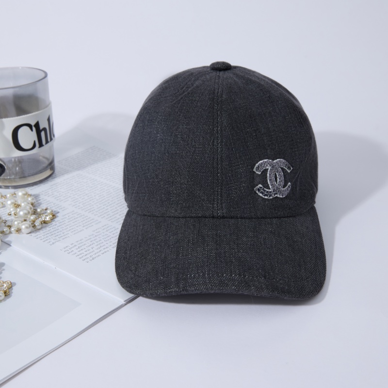❤️CHANEL 黑色牛仔面料 Logo 棒球帽-4