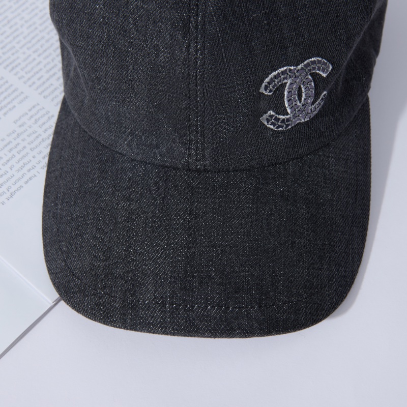 ❤️CHANEL 黑色牛仔面料 Logo 棒球帽-5