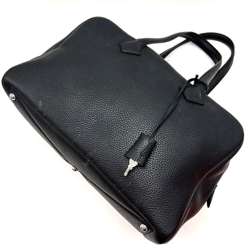 HERMES 維多利亞黑銀手提腋下包35*23*16 98新配件塵袋鑰匙鎖-3