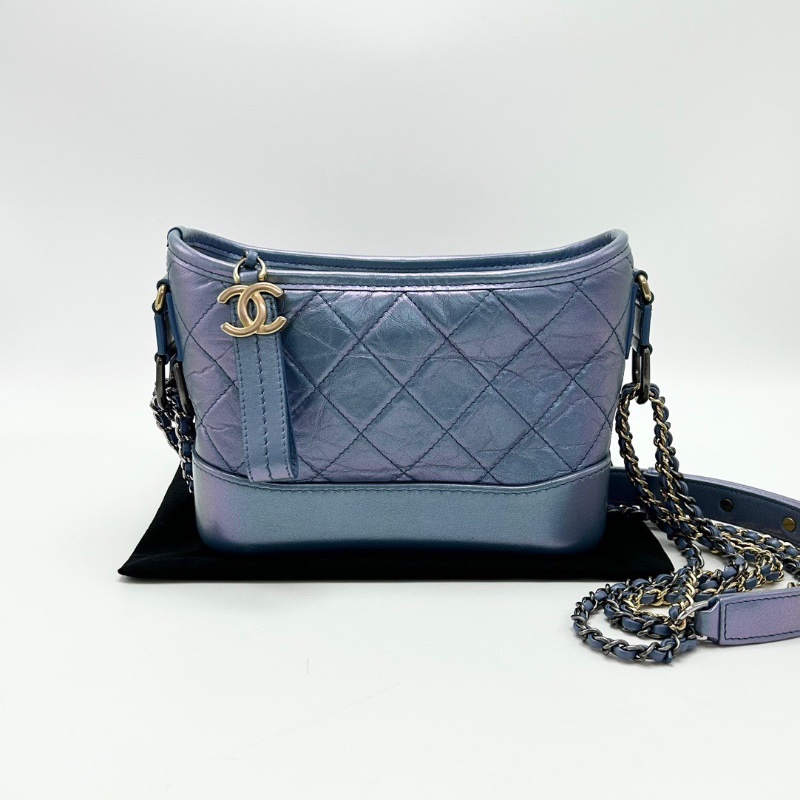 CHANEL人魚姬藍色小號流浪包20*15*8 98新配件塵袋保卡-1