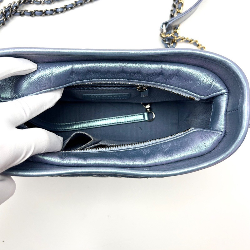 CHANEL人魚姬藍色小號流浪包20*15*8 98新配件塵袋保卡-2