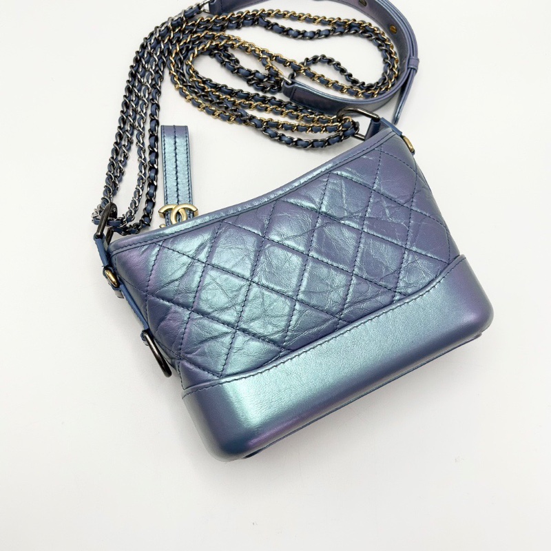 CHANEL人魚姬藍色小號流浪包20*15*8 98新配件塵袋保卡-5