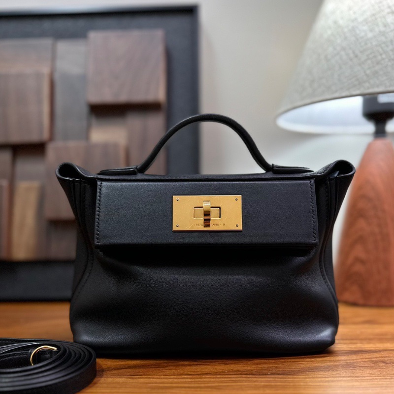 HERMES 黑金2424mini 手提肩背斜背包21*16*11 98新配件塵袋-1
