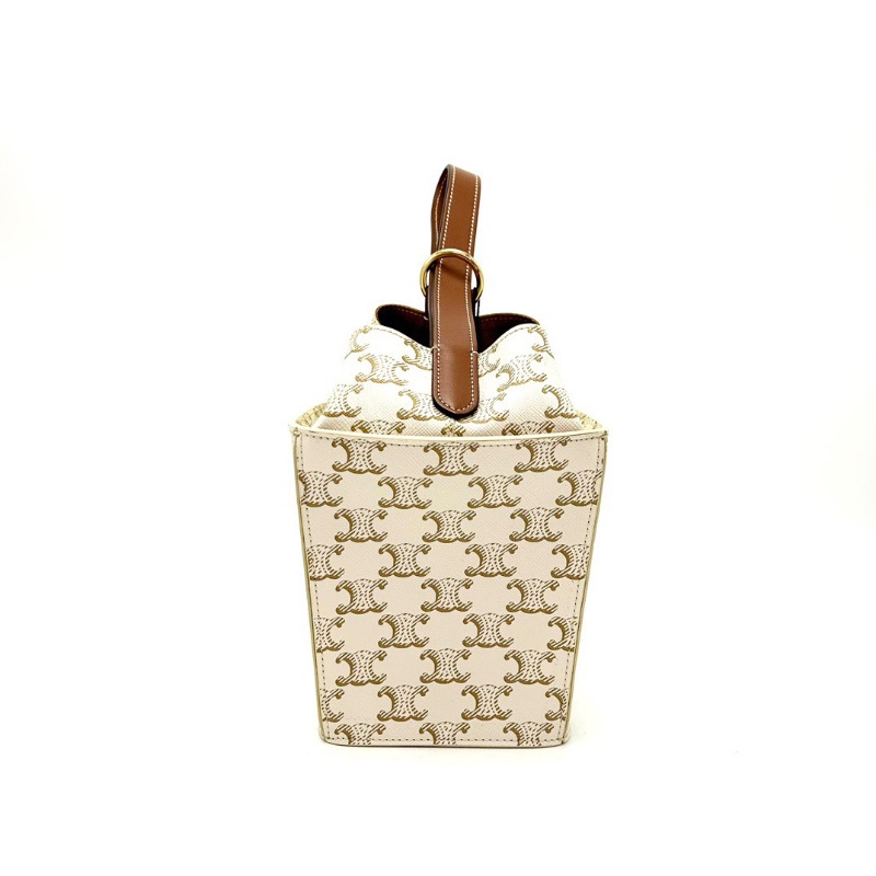 CELINE 秀款白色凱旋門老花 StrapBox小方盒子包11*14*11 98新配件塵袋-6