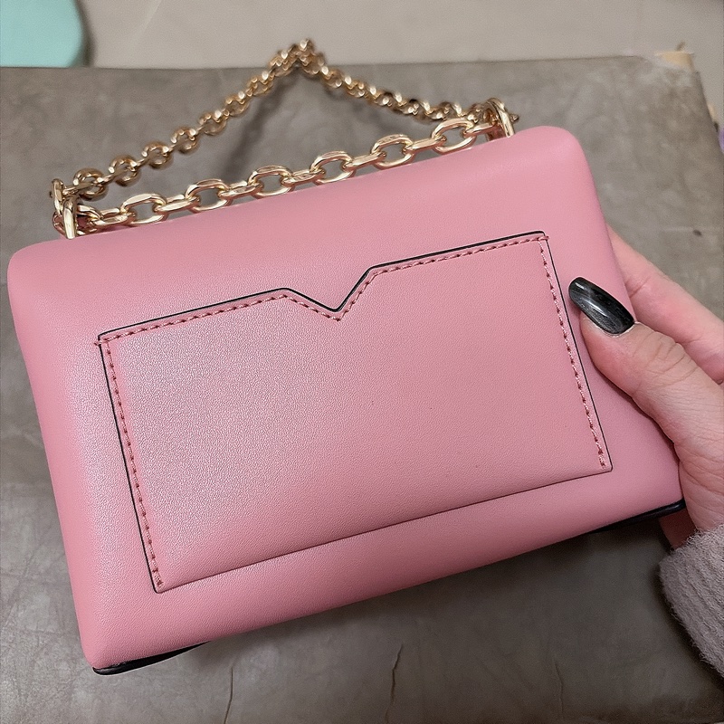 正品全新無吊牌 美國【MICHAEL KORS(MK)】 CECE金字LOGO鎖頭吊飾釦式肩背/斜背包-小/玫瑰粉-4