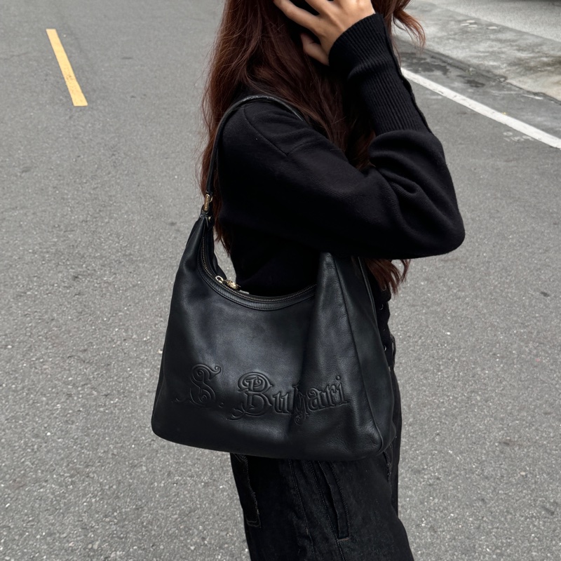 【極新🎁】 BVLGARI 寶格麗 經典黑色 Hobo腋下包 (專櫃122,000)-4