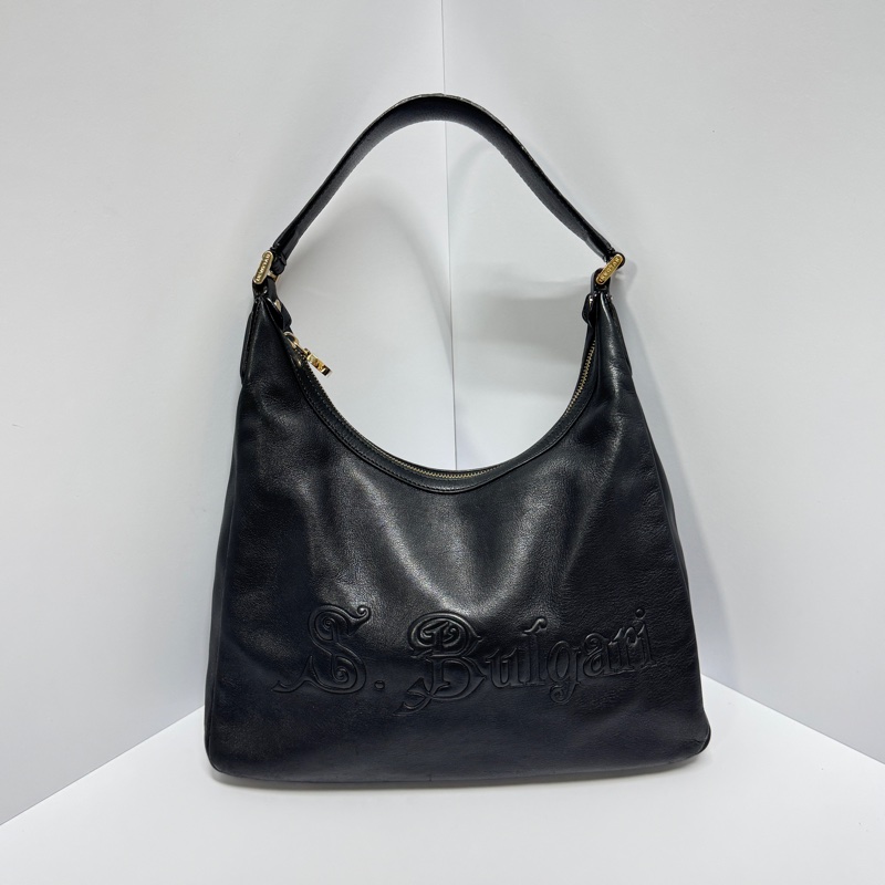 【極新🎁】 BVLGARI 寶格麗 經典黑色 Hobo腋下包 (專櫃122,000)-5