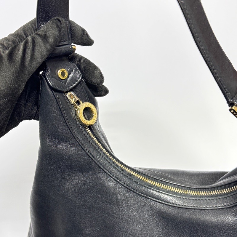 【極新🎁】 BVLGARI 寶格麗 經典黑色 Hobo腋下包 (專櫃122,000)-13