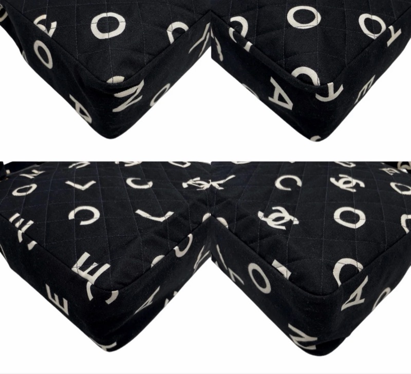 「JL精品代購」9新 Chanel秀款黑白塗鴉字母logo單肩包-5