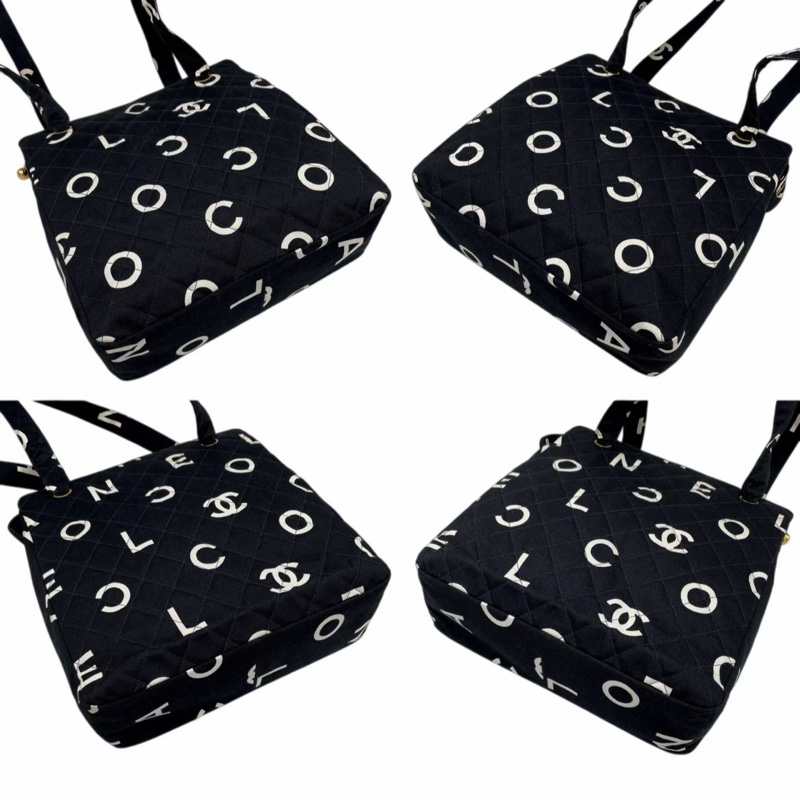 「JL精品代購」9新 Chanel秀款黑白塗鴉字母logo單肩包-6