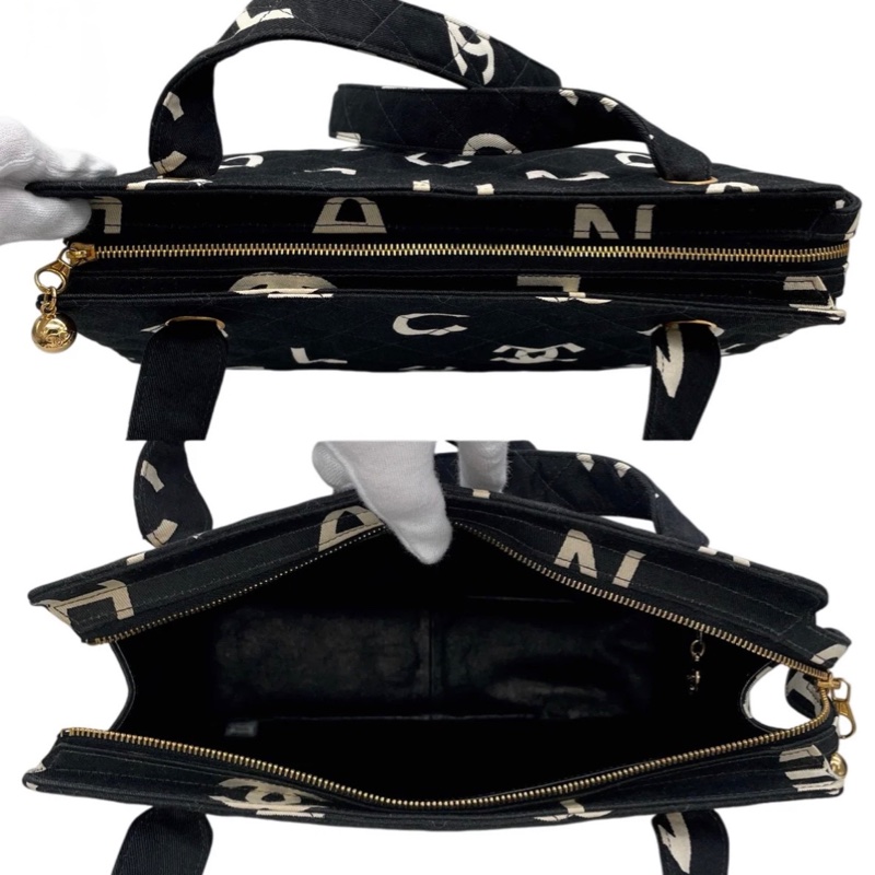 「JL精品代購」9新 Chanel秀款黑白塗鴉字母logo單肩包-9