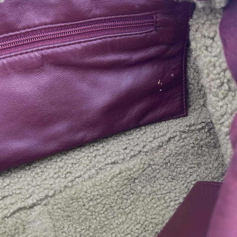 「JL精品代購」香奈兒巧克力麂皮拼抹茶羊羔毛銀扣手提腋下小方包-12