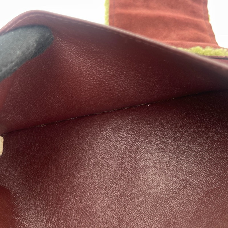 「JL精品代購」香奈兒巧克力麂皮拼抹茶羊羔毛銀扣手提腋下小方包-15