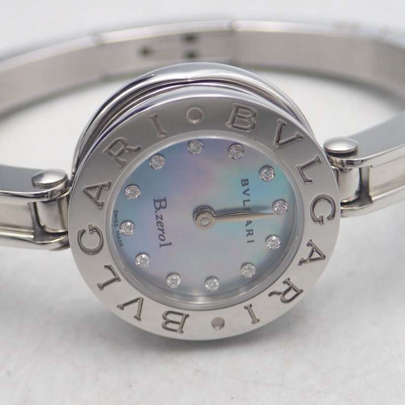 真品 BVLGARI 寶格麗 B.zero1 系列 BZ 22 S女士手鐲鑽錶-0