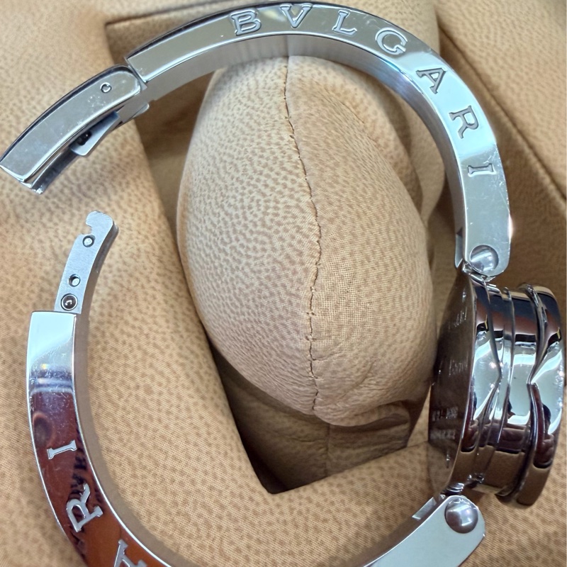 真品 BVLGARI 寶格麗 B.zero1 系列 BZ 22 S女士珍珠母貝手鐲原鑲真鑽錶-14