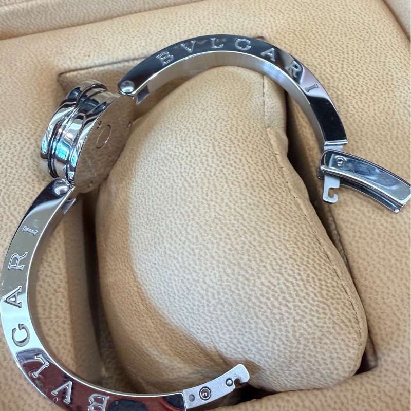 真品 BVLGARI 寶格麗 B.zero1 系列 BZ 22 S女士珍珠母貝手鐲原鑲真鑽錶-15