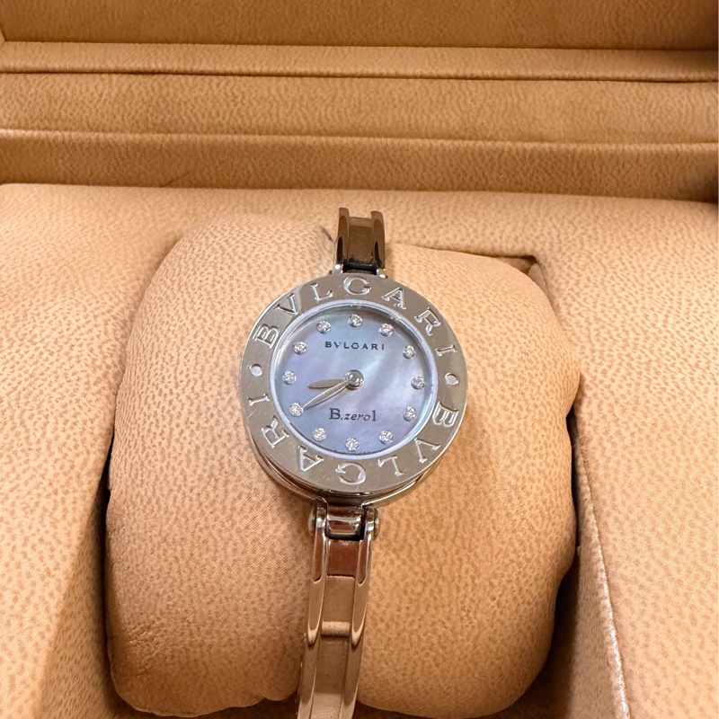 真品 BVLGARI 寶格麗 B.zero1 系列 BZ 22 S女士珍珠母貝手鐲原鑲真鑽錶-22