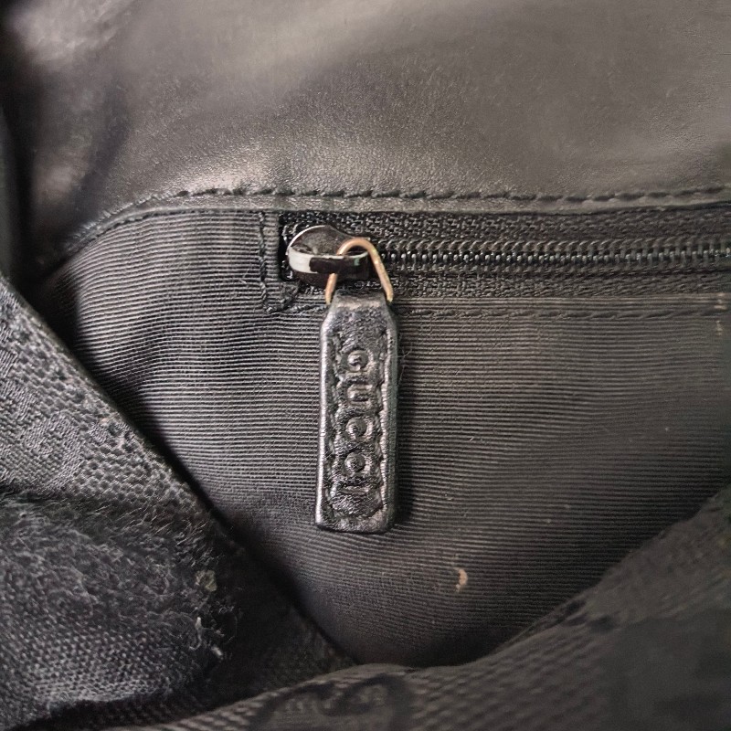 🫅女神購物節狂降(原$7800)‼️只到3/15⏰㊣✨GUCCI✨(附防塵袋)古馳 GG 黑色 滿版 帆布 皮革 老花 馬鞍包 腋下包 肩背包/二手包/保證正品🌳二手樹屋🌳-54