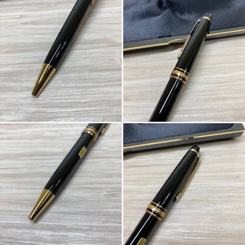 真品MONTBLANC 萬寶龍 Meisterstück 大師傑作(大班)鍍黃金經典原子筆-1